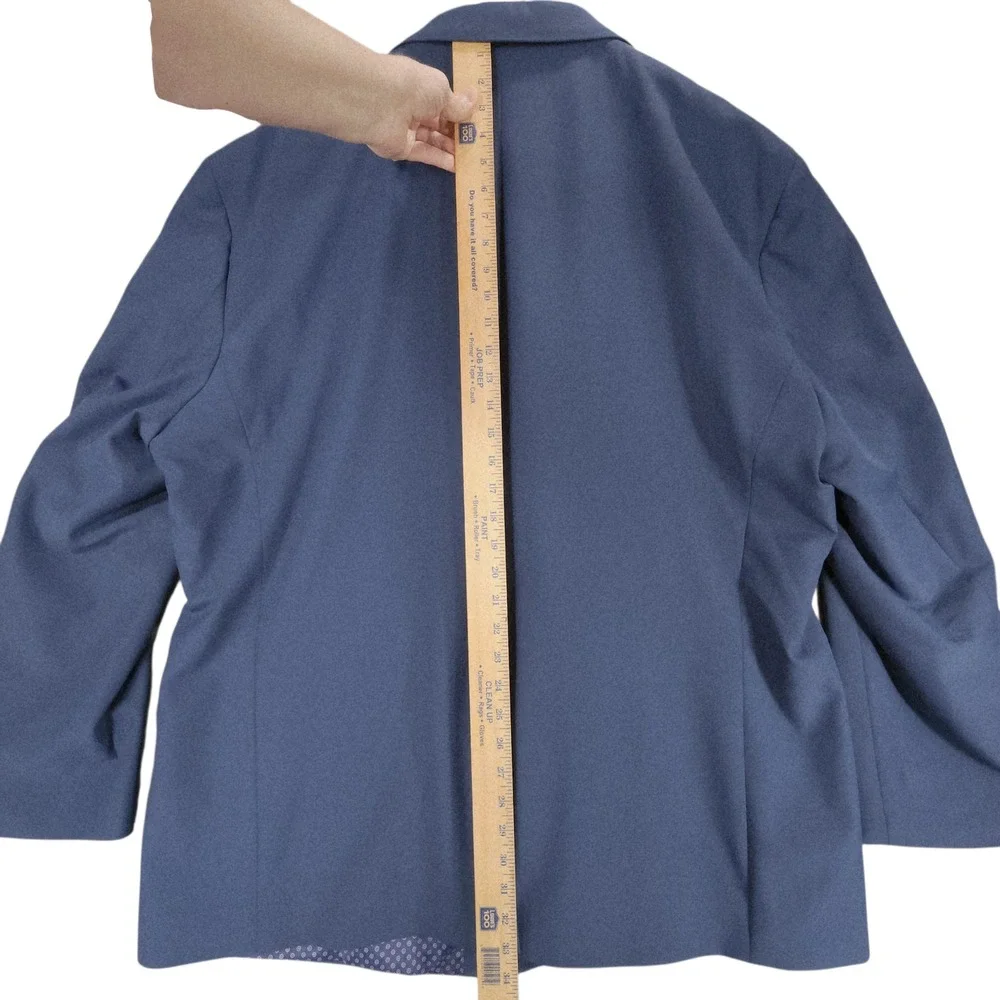 Stafford Sport Coat Men 56L Long Navy Performance Travel Big Tall Stretch Blazer - Picture 7 of 12